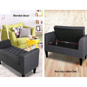 Artiss Storage Ottoman Blanket Box 104cm Linen Grey OTM-A1-H16-GY