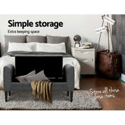 Artiss Storage Ottoman Blanket Box 104cm Linen Grey OTM-A1-H16-GY