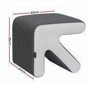 Artiss Ottoman Foot Stool Arrow Linen Grey OTM-ARROW-LINEN-GY