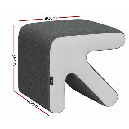 Artiss Ottoman Foot Stool Arrow Linen Grey OTM-ARROW-LINEN-GY