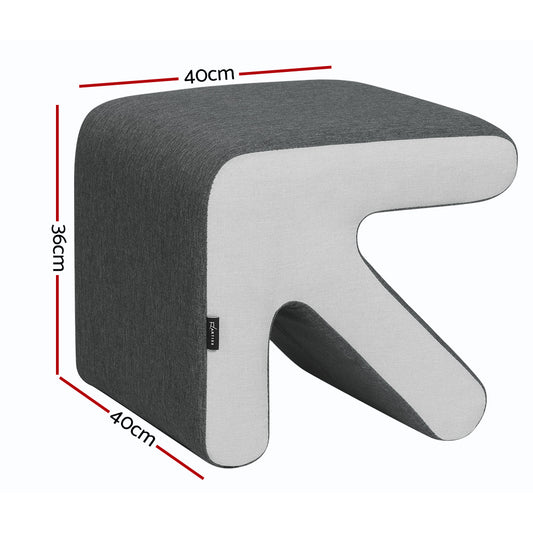 Artiss Ottoman Foot Stool Arrow Linen Grey OTM-ARROW-LINEN-GY