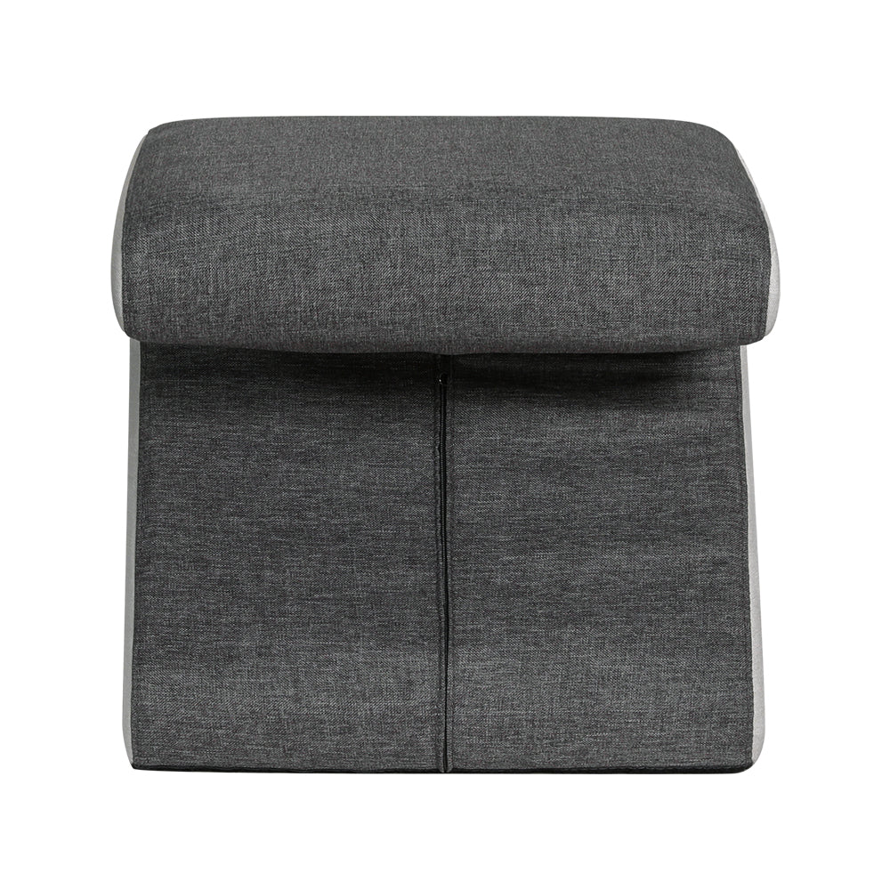Artiss Ottoman Foot Stool Arrow Linen Grey OTM-ARROW-LINEN-GY