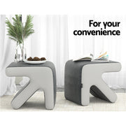 Artiss Ottoman Foot Stool Arrow Linen Grey OTM-ARROW-LINEN-GY