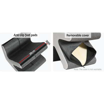 Artiss Ottoman Foot Stool Arrow Linen Grey OTM-ARROW-LINEN-GY