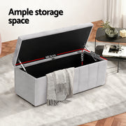 Artiss Storage Ottoman Blanket Box Velvet Grey 103cm OTM-B-8101-VEL-GY