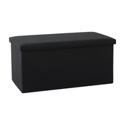 Artiss Storage Ottoman Bench Folding Blanket Box Toy Organiser Foot Stool Black OTM-C-COF-LIN-BK