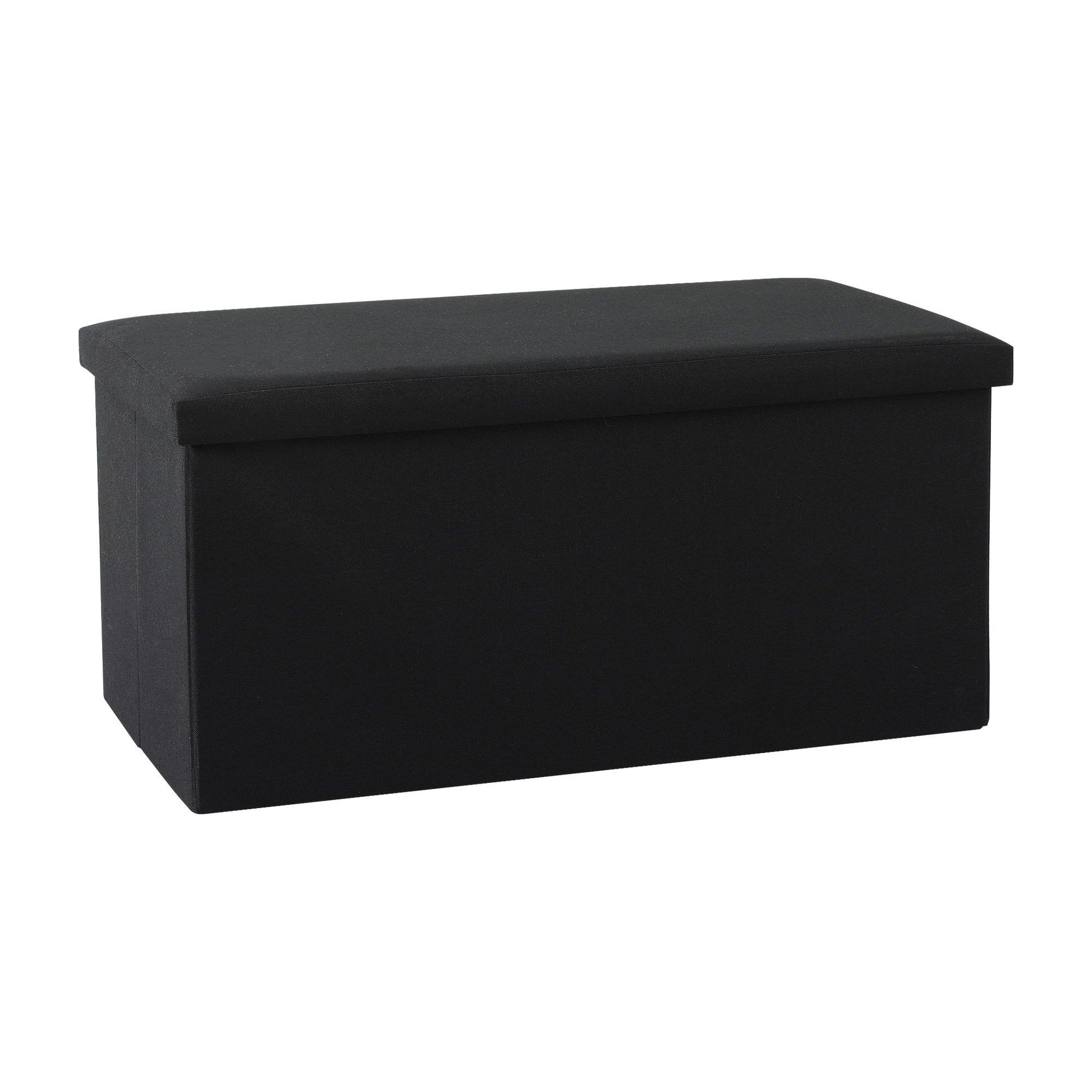 Artiss Storage Ottoman Bench Folding Blanket Box Toy Organiser Foot Stool Black OTM-C-COF-LIN-BK