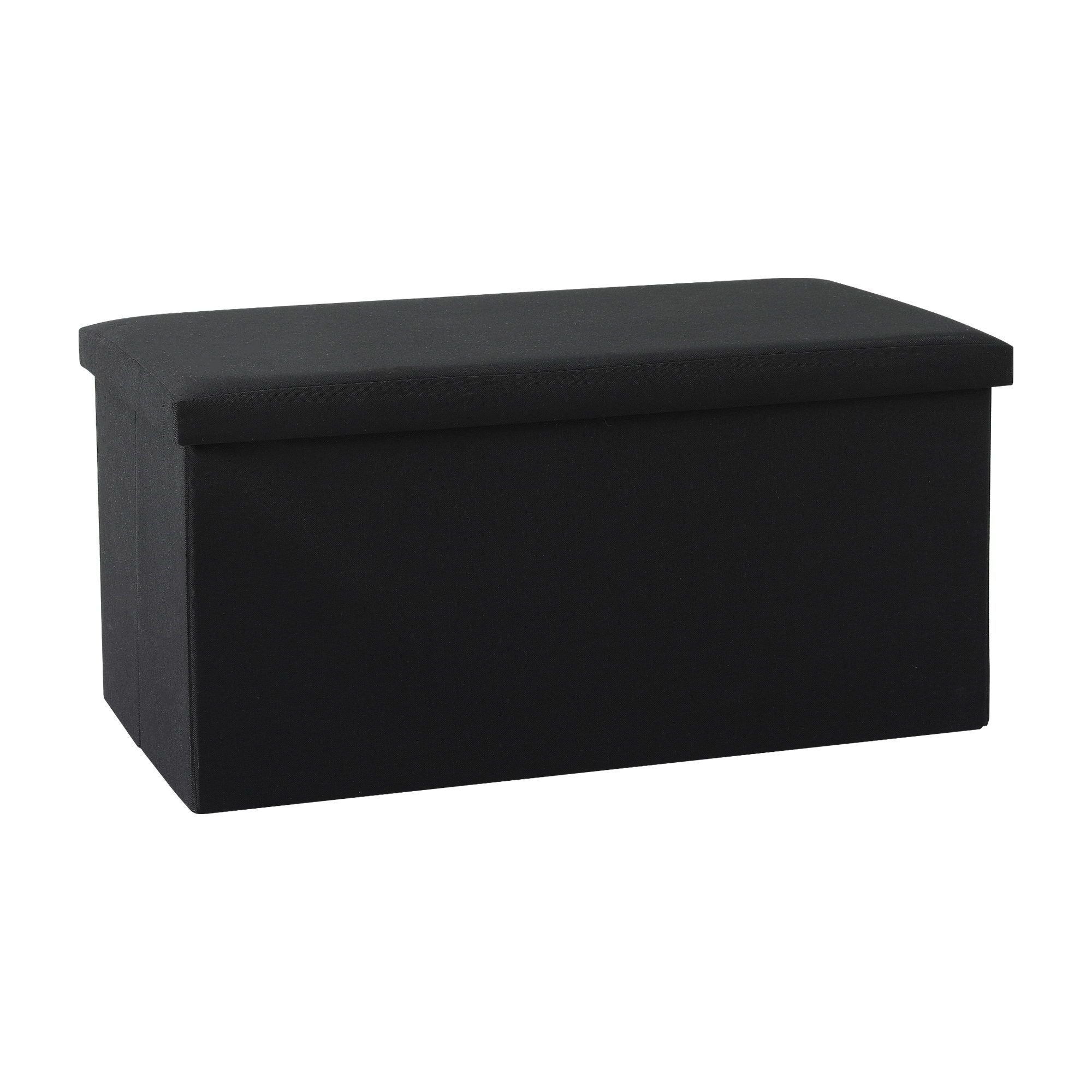 Artiss Storage Ottoman Bench Folding Blanket Box Toy Organiser Foot Stool Black OTM-C-COF-LIN-BK