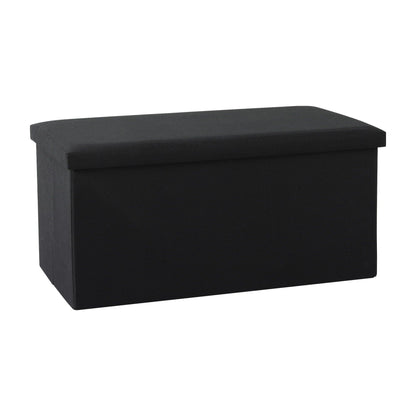 Artiss Storage Ottoman Bench Folding Blanket Box Toy Organiser Foot Stool Black OTM-C-COF-LIN-BK