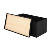 Artiss Storage Ottoman Bench Folding Blanket Box Toy Organiser Foot Stool Black OTM-C-COF-LIN-BK