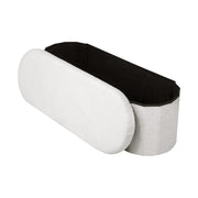 Artiss Storage Ottoman Foot Stool Rest Boucle Fabric Foldable White OTM-C-OVL-TED-WH