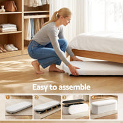 Artiss Storage Ottoman Foot Stool Rest Boucle Fabric Foldable White OTM-C-OVL-TED-WH