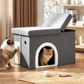 Artiss Storage Ottoman Foot Stool Cat Litter Box Enclosure Foldable Grey OTM-C-PET-FB-GY