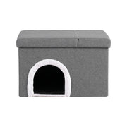 Artiss Storage Ottoman Foot Stool Cat Litter Box Enclosure Foldable Grey OTM-C-PET-FB-GY