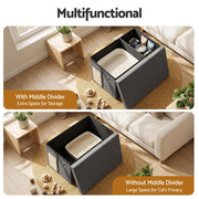 Artiss Storage Ottoman Foot Stool Cat Litter Box Enclosure Foldable Grey OTM-C-PET-FB-GY