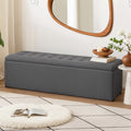 Artiss Storage Ottoman Blanket Box 140cm Linen Dark Grey OTM-L140-DA-GY-AB