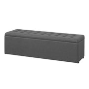 Artiss Storage Ottoman Blanket Box 140cm Linen Dark Grey OTM-L140-DA-GY-AB