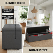 Artiss Storage Ottoman Blanket Box 140cm Linen Dark Grey OTM-L140-DA-GY-AB