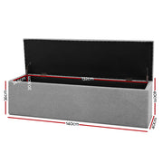 Artiss Storage Ottoman Blanket Box 140cm Linen Grey OTM-L140-GY-AB