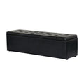 Artiss Storage Ottoman Blanket Box 140cm Leather Black OTM-L140-LEA-BK-AB