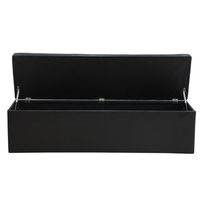 Artiss Storage Ottoman Blanket Box 140cm Leather Black OTM-L140-LEA-BK-AB