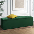 Artiss Storage Ottoman Blanket Box 140cm Velvet Green OTM-L140-VEL-GN-AB