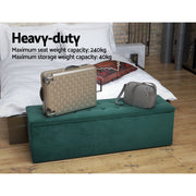 Artiss Storage Ottoman Blanket Box 140cm Velvet Green OTM-L140-VEL-GN-AB