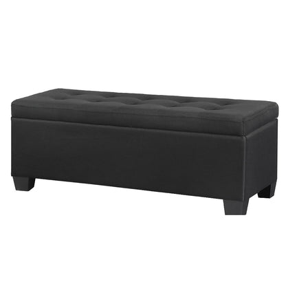 Artiss Storage Ottoman Blanket Box 97cm Linen Black OTM-L2-LINEN-BLACK
