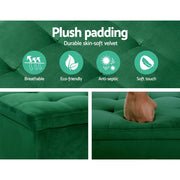 Artiss Storage Ottoman Blanket Box 97cm Velvet Green OTM-L2-VEL-GREEN
