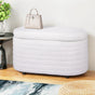 Artiss Storage Ottoman Blanket Box 87cm Boucle Fabric Oval OTM-OVL-01-TED-WH