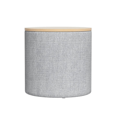 Artiss Storage Ottoman Blanket Box 40cm Linen Round Grey OTM-ROUND-01-L40-GY