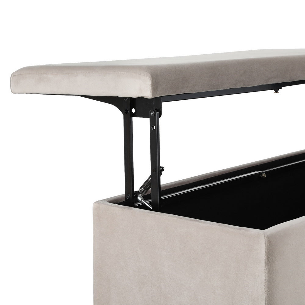 Artiss Storage Ottoman Blanket Box Table 97cm Velvet Taupe OTM-RTA-02-TAB-TA