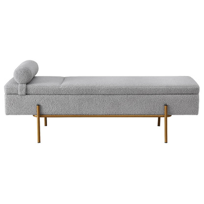 Artiss Storage Ottoman Bed 140cm Pillow Foot Stool OTM-RTA-05-PLW-GY