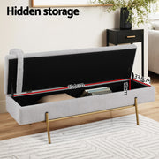 Artiss Storage Ottoman Bed 140cm Pillow Foot Stool OTM-RTA-05-PLW-GY