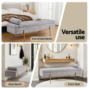Artiss Storage Ottoman Bed 140cm Pillow Foot Stool OTM-RTA-05-PLW-GY