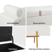 Artiss Storage Ottoman Bed 140cm Pillow Boucle Fabric OTM-RTA-05-PLW-WH