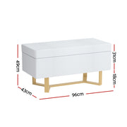Artiss Storage Ottoman Blanket Box Criss-cross Linen White OTM-RTA-08-CRO-WH
