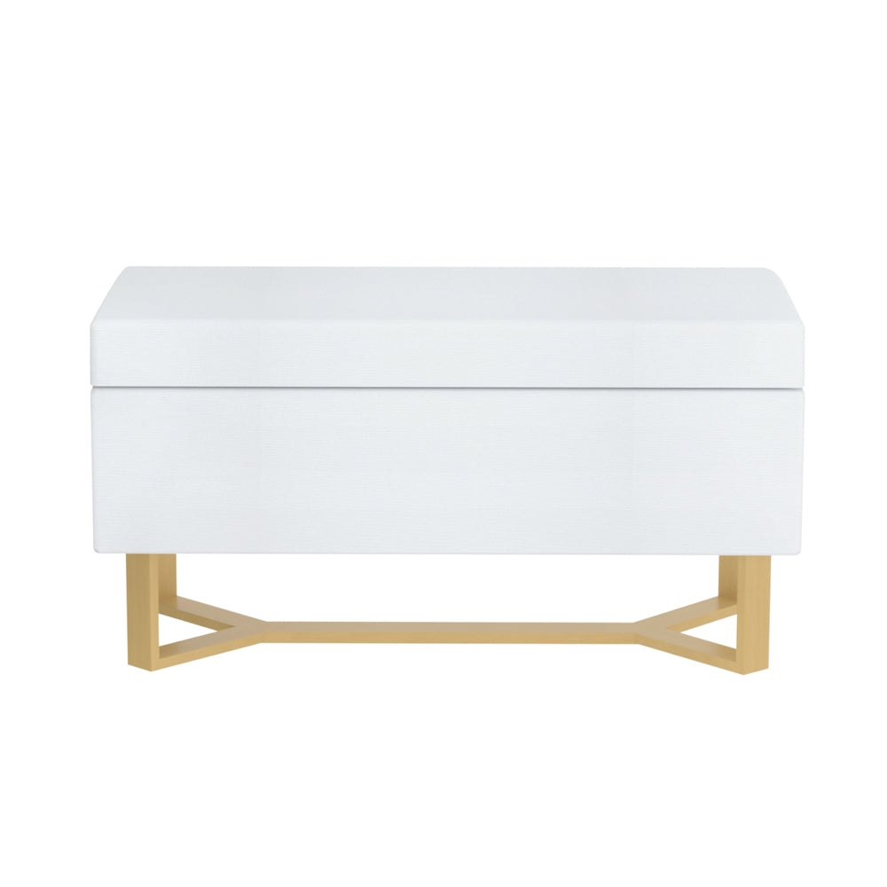Artiss Storage Ottoman Blanket Box Criss-cross Linen White OTM-RTA-08-CRO-WH