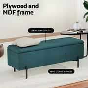 Artiss Storage Ottoman Blanket Box 140cm Velvet Green OTM-RTA-09-L140-GN-AB