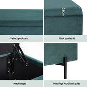 Artiss Storage Ottoman Blanket Box 140cm Velvet Green OTM-RTA-09-L140-GN-AB
