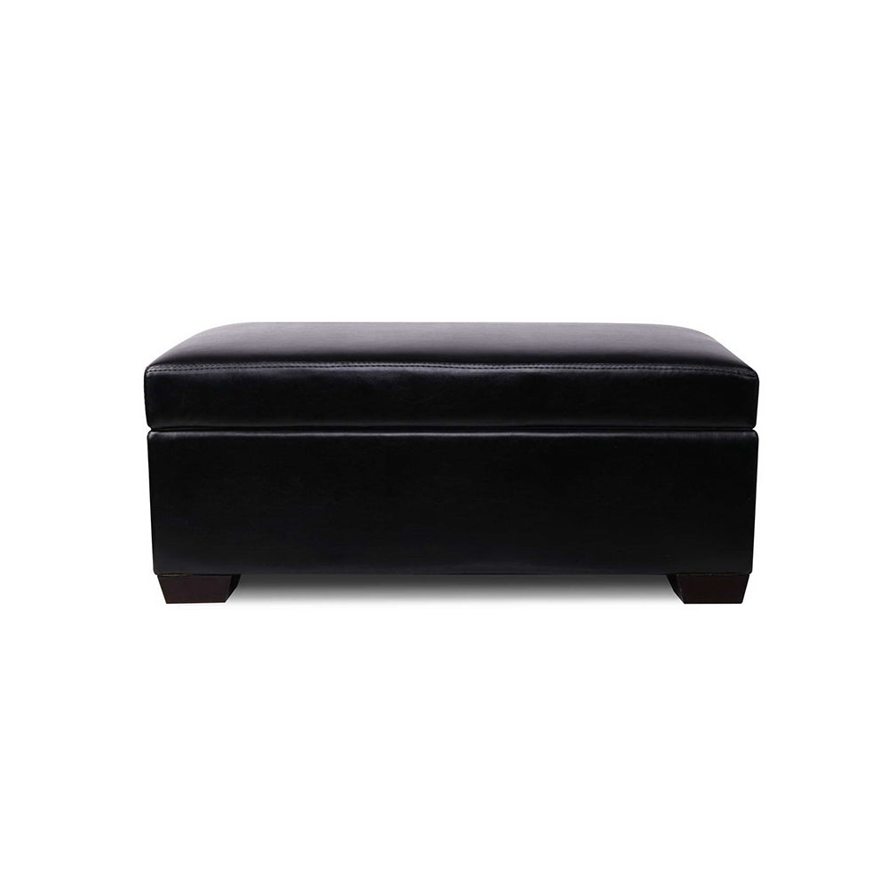 Artiss Storage Ottoman Blanket Box 80cm Leather Black OTM-SOFA2-22-BK