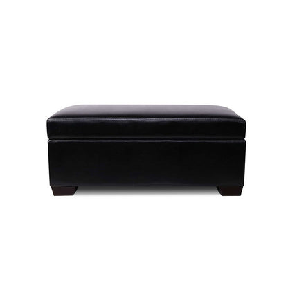 Artiss Storage Ottoman Blanket Box 80cm Leather Black OTM-SOFA2-22-BK
