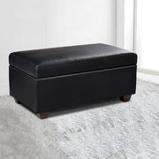 Artiss Storage Ottoman Blanket Box 80cm Leather Black OTM-SOFA2-22-BK