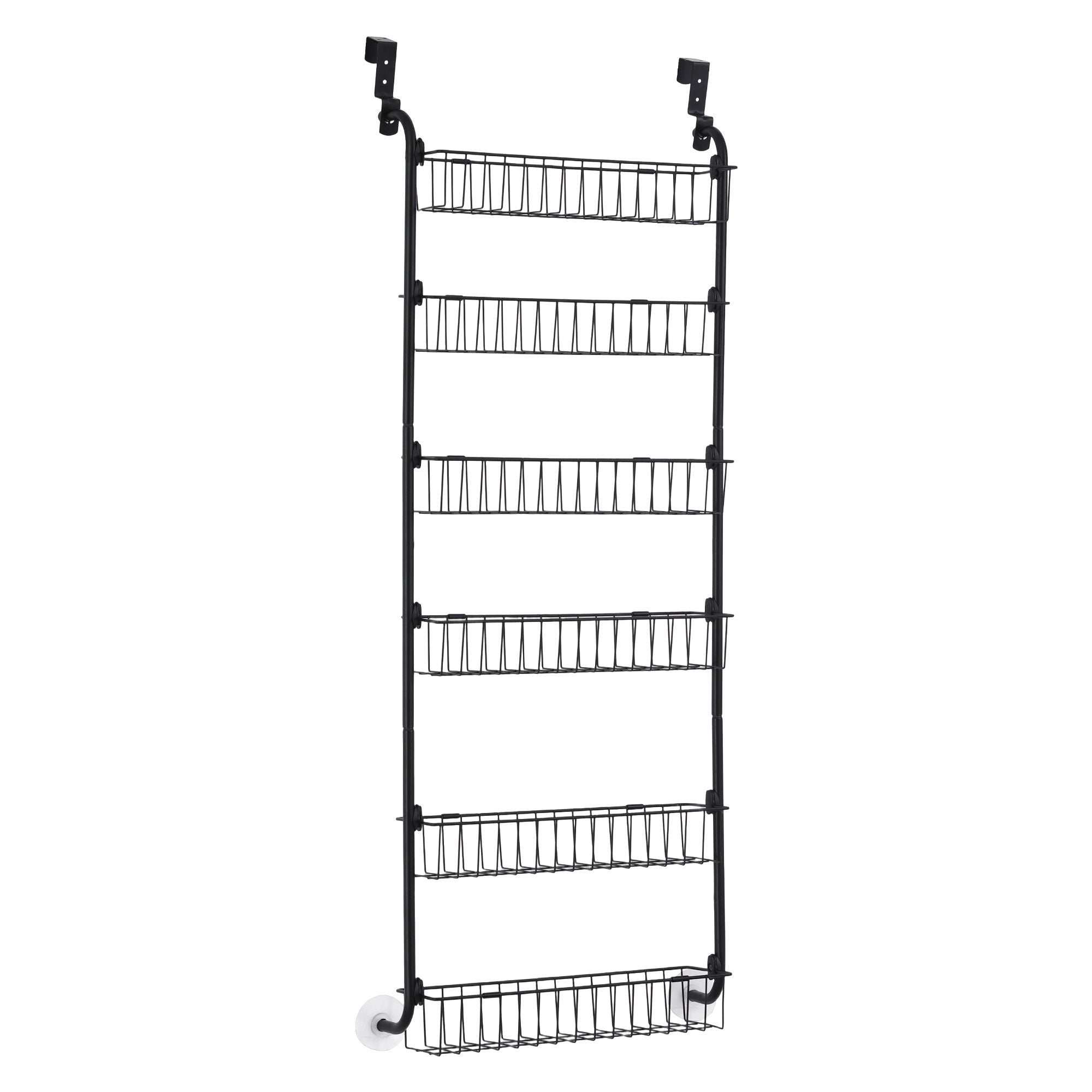 Artiss Over Door Storage Hanger Pantry 6-Tier Metal Hook Hanging Organiser Black OVDS-A-MET01-BK