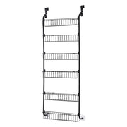 Artiss Over Door Storage Hanger Pantry 6-Tier Metal Hook Hanging Organiser Black OVDS-A-MET01-BK