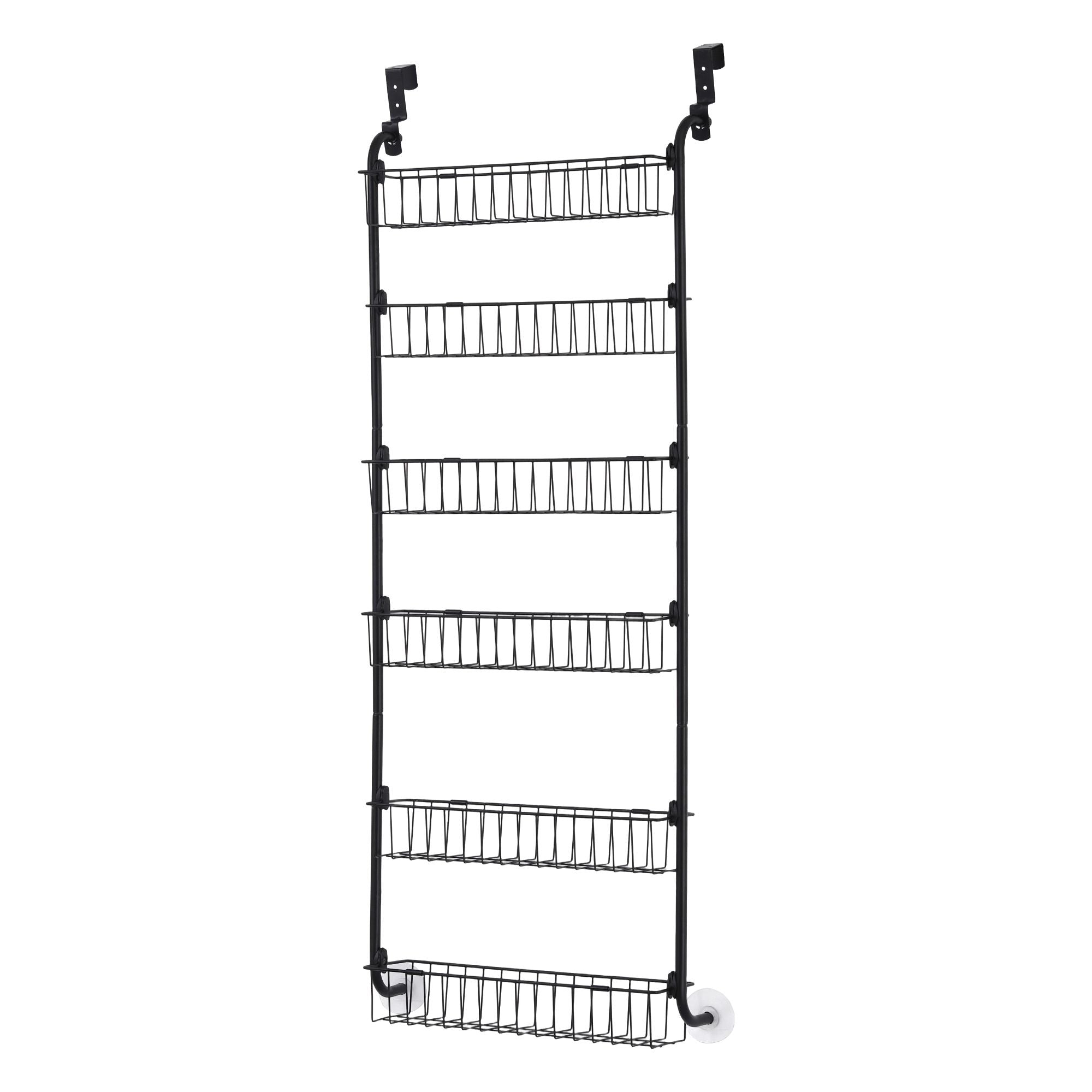 Artiss Over Door Storage Hanger Pantry 6-Tier Metal Hook Hanging Organiser Black OVDS-A-MET01-BK