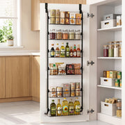 Artiss Over Door Storage Hanger Pantry 6-Tier Metal Hook Hanging Organiser Black OVDS-A-MET01-BK