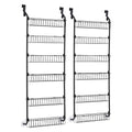 Artiss 2x Over Door Storage Pantry Organiser 6-Tier Metal Hanger Hook Black OVDS-A-MET01-BKX2