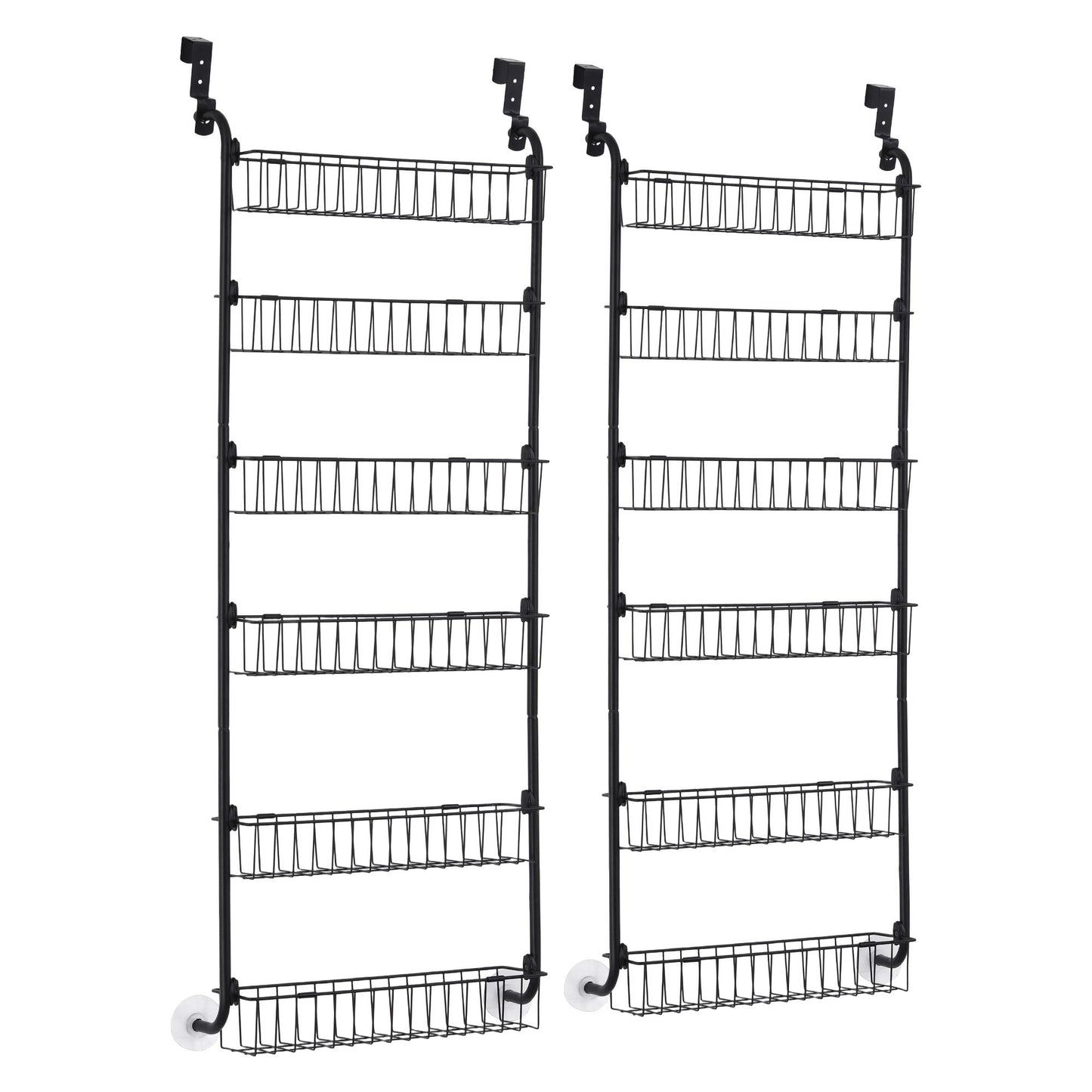 Artiss 2x Over Door Storage Pantry Organiser 6-Tier Metal Hanger Hook Black OVDS-A-MET01-BKX2