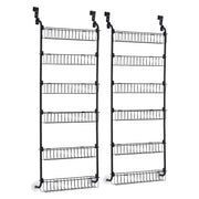 Artiss 2x Over Door Storage Pantry Organiser 6-Tier Metal Hanger Hook Black OVDS-A-MET01-BKX2